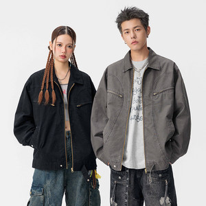 秋冬新款夹克全棉水洗重磅青少年外套日系棒球服上衣GS6392-P105图片