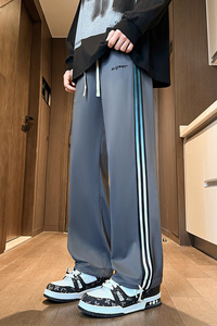 新款夏季直筒休闲百搭潮流冰丝裤 84.2涤纶15.8氨伦YCGW01586-P38图片