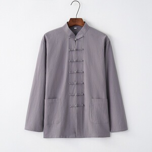风男装盘扣太极唐装休闲禅修茶服中青年打底上衣DFCS880-P55图片