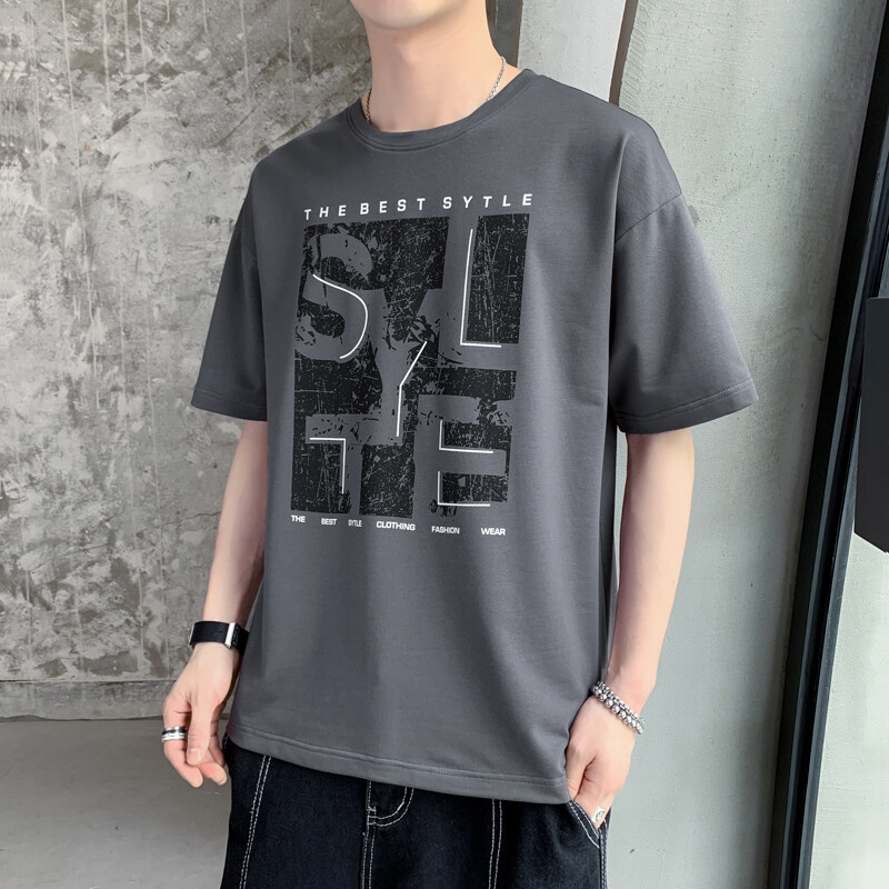 短袖t恤男春季2023新款ins潮牌潮流宽松圆领男印花打底衫3905-P20,男装T恤,星座1206（原A206）