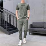 男士冰丝套装夏季一套潮流帅气男装休闲潮牌两件HL15333，男装休闲套装，电商A206