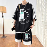 2025新款夏季透气青少年男士韩版时尚百搭透气套装YCGW779-P53，男装休闲套装，星座1206（原A206）