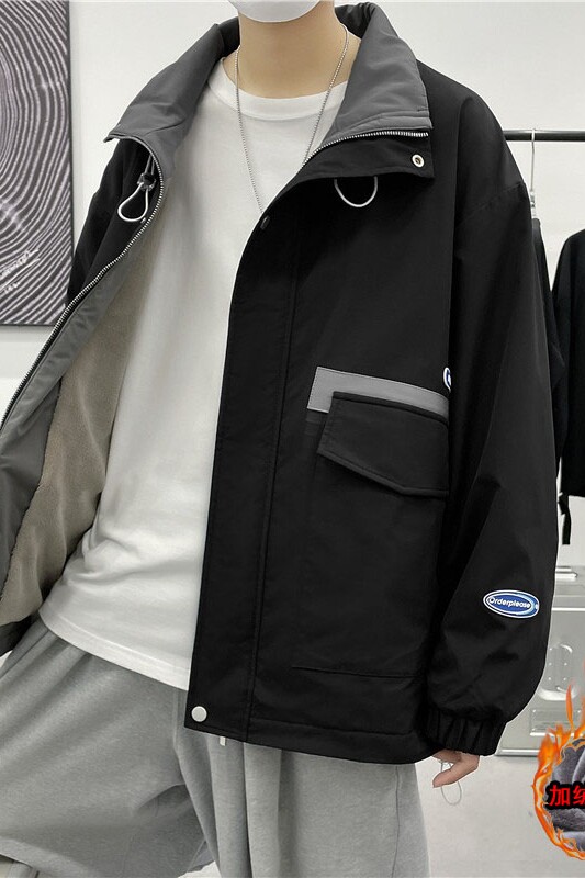 2021冬季宽松加绒夹克港风衣潮男服加厚羊羔毛外套MY10-P80,男装夹克,星座1206（原A206）