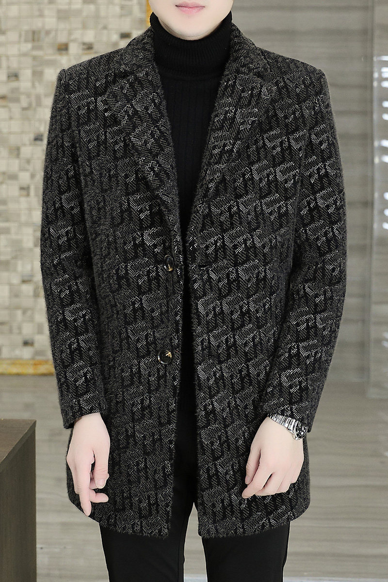 2023冬季商务风新款时尚休闲中长款毛呢大衣外套男JH3389-P165,男装毛呢大衣,星座1206（原A206）