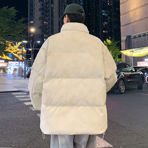 男装美式休闲冬新宽松做旧水洗皮衣棉衣棉服情侣外套GS8170-P115图片