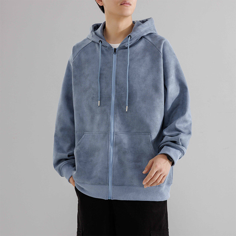 麂皮绒开衫男女春秋新款美式潮牌休闲宽松卫衣外套HH8915-P50,女装短外套,星座1206（原A206）