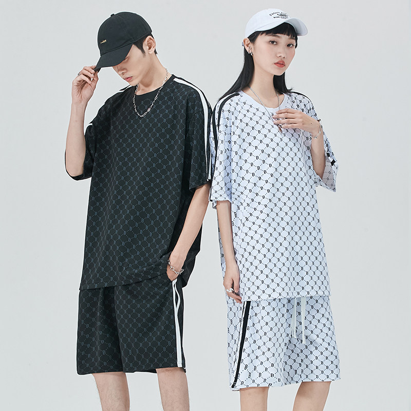 2023夏季港风短袖套装短裤两件套DQC9001-P45图片