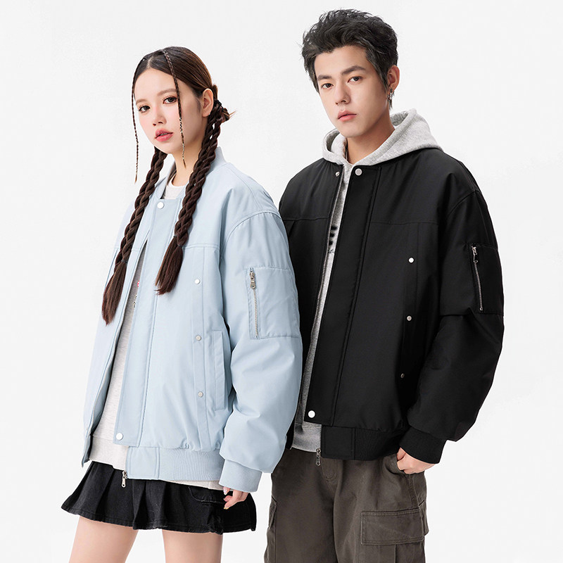 2025冬季男士棉衣户外夹棉飞行夹克加厚棒球领外套GS8206-P90图片