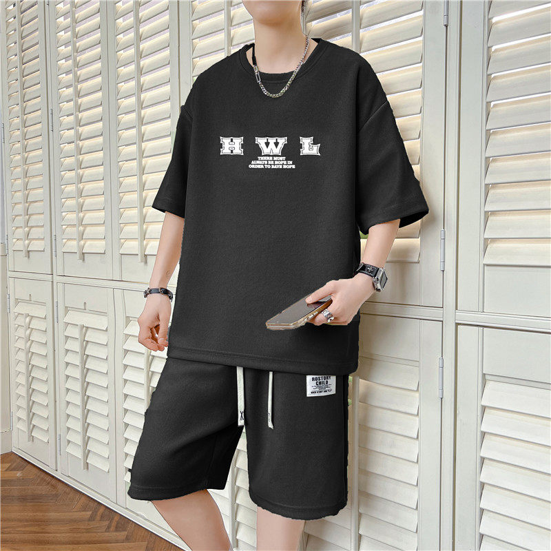 新款夏季透气青少年男士韩版休闲时尚百搭套装YCGW913-P38,男装休闲套装,星座1206（原A206）