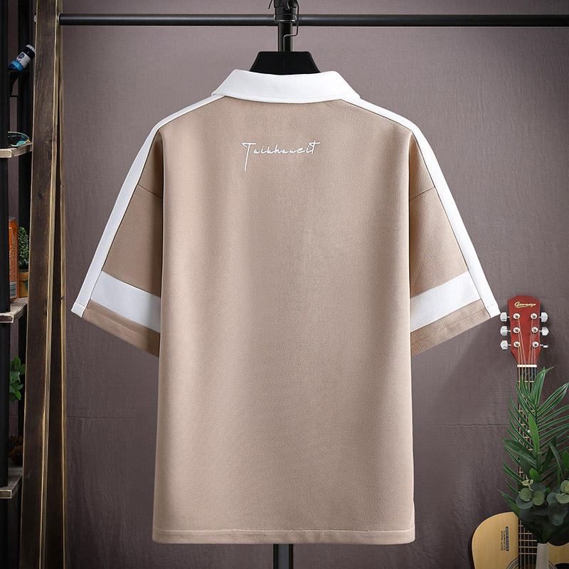 2023夏季新款翻领T恤印花潮流条纹阔版体恤衫polo衫男PL6891-P35,男装Polo衫,星座1206（原A206）