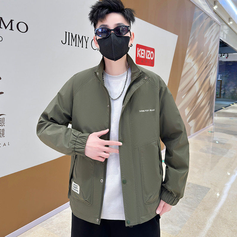 抖音直播2024新款春秋连帽外套开衫高品质夹克男HGC802-P95图片
