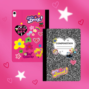 电影作业本美式iPad保护壳磁扣亚克力笔槽10.2Pro11寸129复古美剧air67mini7pro24ipad11/13寸2025款