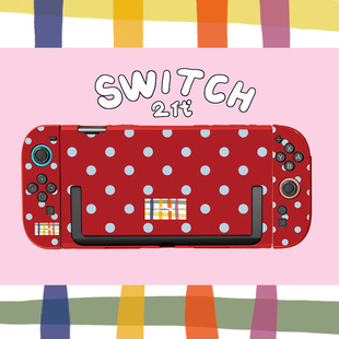 和风猫饭任天堂switch2代oled1代保护套红黄蓝波点原创NS2收纳包