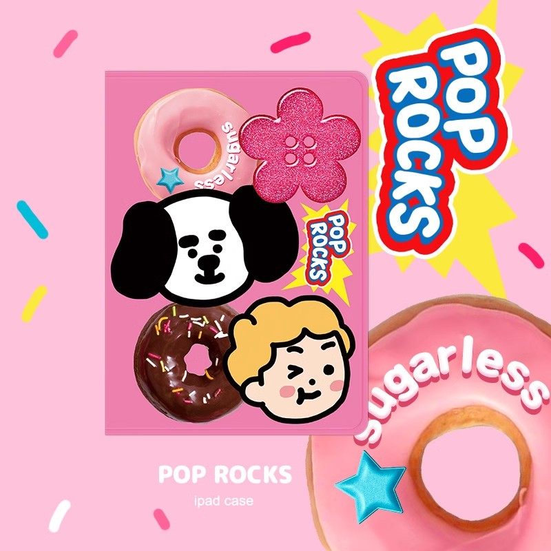 和风猫饭跳跳糖粉iPad保护壳磁扣亚克力笔槽10.2Pro11寸12.9寸min,3C数码配件,平板电脑保护套/壳,淘宝优惠券,粉丝福利购,淘宝优惠卷