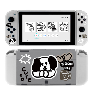 和风猫饭任天堂switch2保护套oled分离式手柄保护壳咖啡小狗tpu软