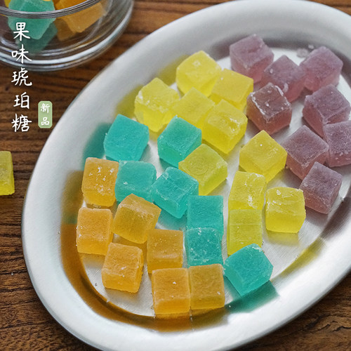 夏午三点 网红爆款琥珀糖糖果儿童节休闲小零食水果味果汁软糖