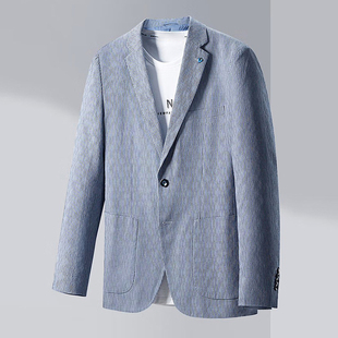 时尚 新款 百搭花纹挺括有型休闲西服外套 男装 一线撤标撤柜2025春季