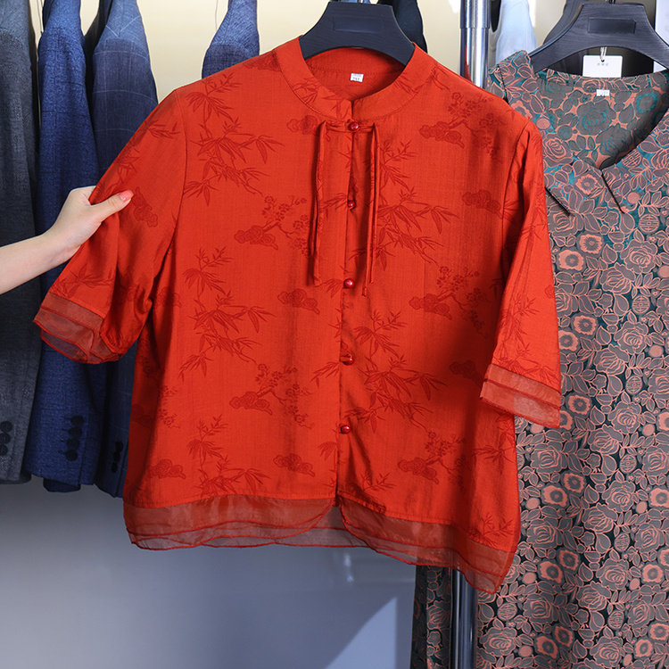 【杉家】撤标撤柜！夏季2025新款新中式中老年妈妈装时尚洋气衬衫