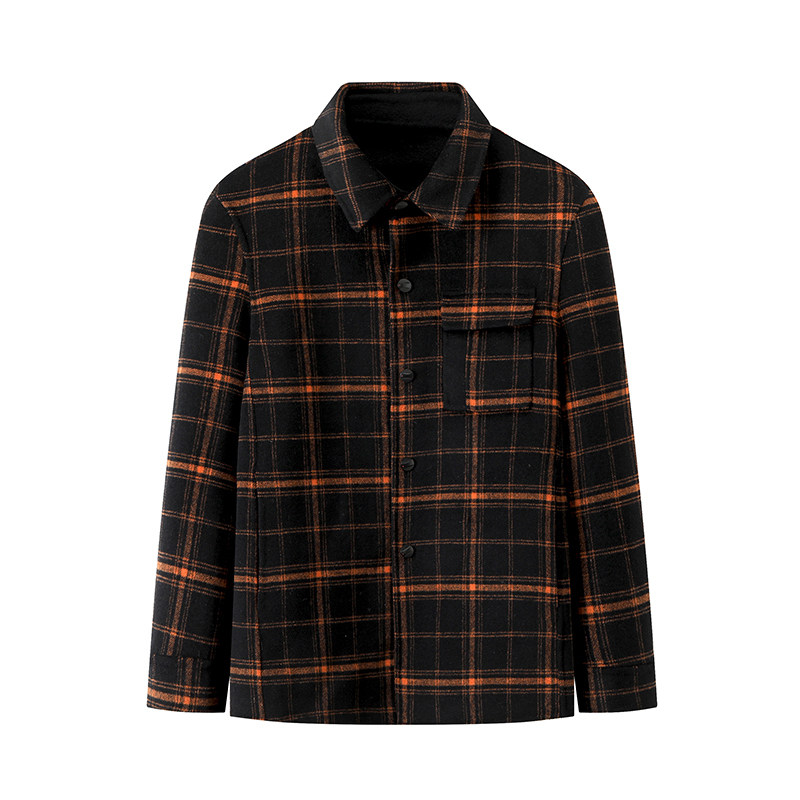 一线撤柜撤标2023年冬季新款60%羊毛时尚百搭男格纹双面保暖衬衫,男装,衬衫,淘宝优惠券,粉丝福利购,淘宝优惠卷