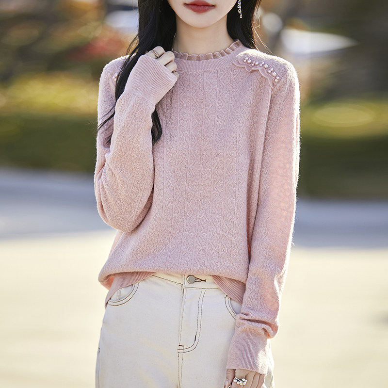 撤柜撤标(A)减龄镂空提花钉珠针织打底衫女洋气内搭大码女装毛衣,女装/女士精品,毛针织衫,淘宝优惠券,粉丝福利购,淘宝优惠卷