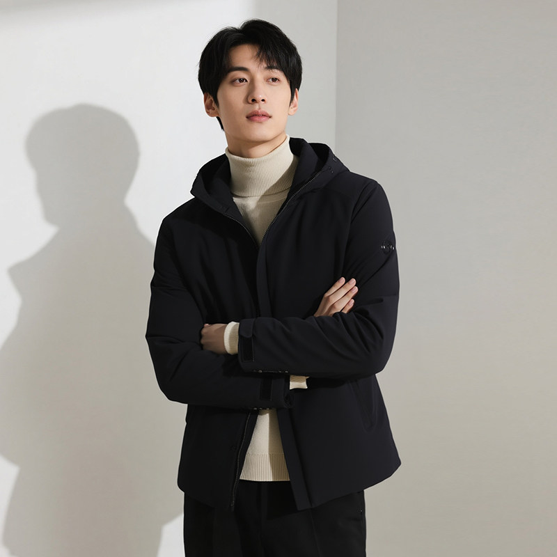 【豆家】撤标撤柜！2025秋冬男士新款商务休闲短款连帽羽绒服外套
