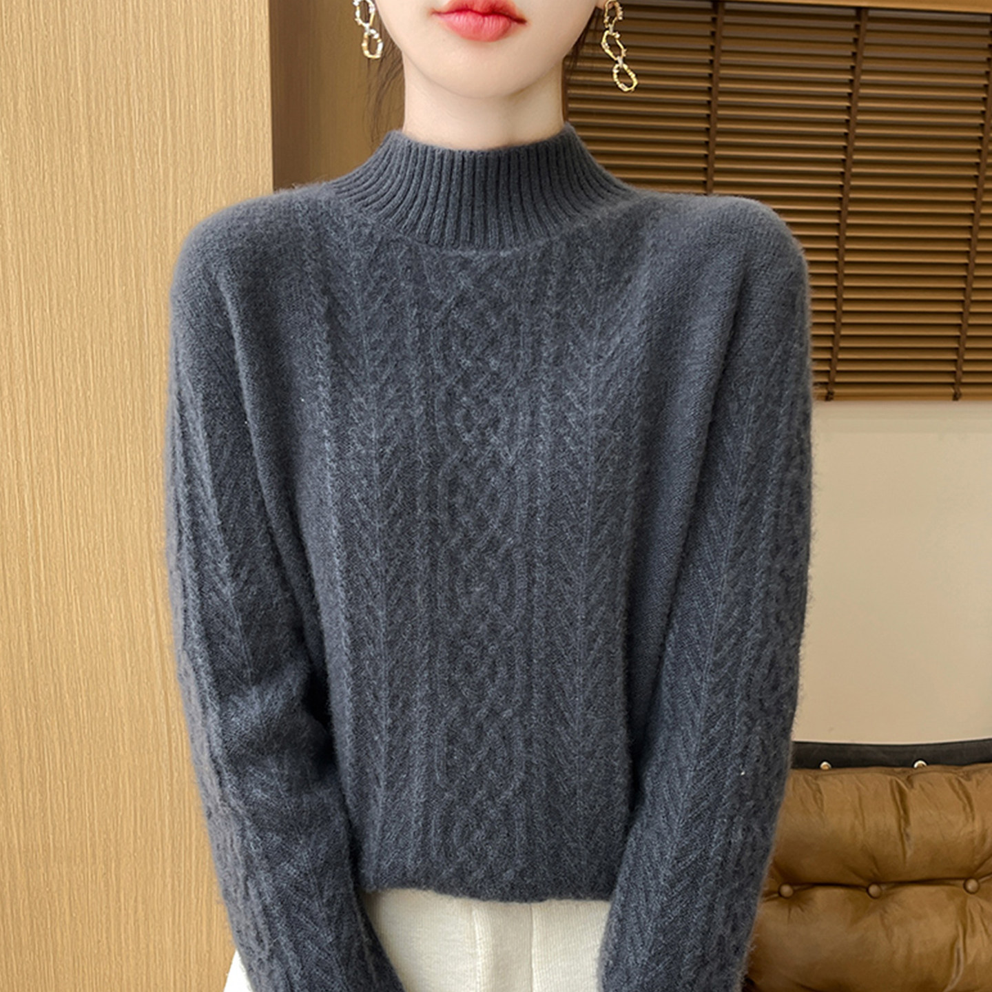 撤标撤柜(A)半高领针织打底衫女款春秋洋气大码女装上衣秋冬毛衣,女装/女士精品,毛针织衫,淘宝优惠券,粉丝福利购,淘宝优惠卷