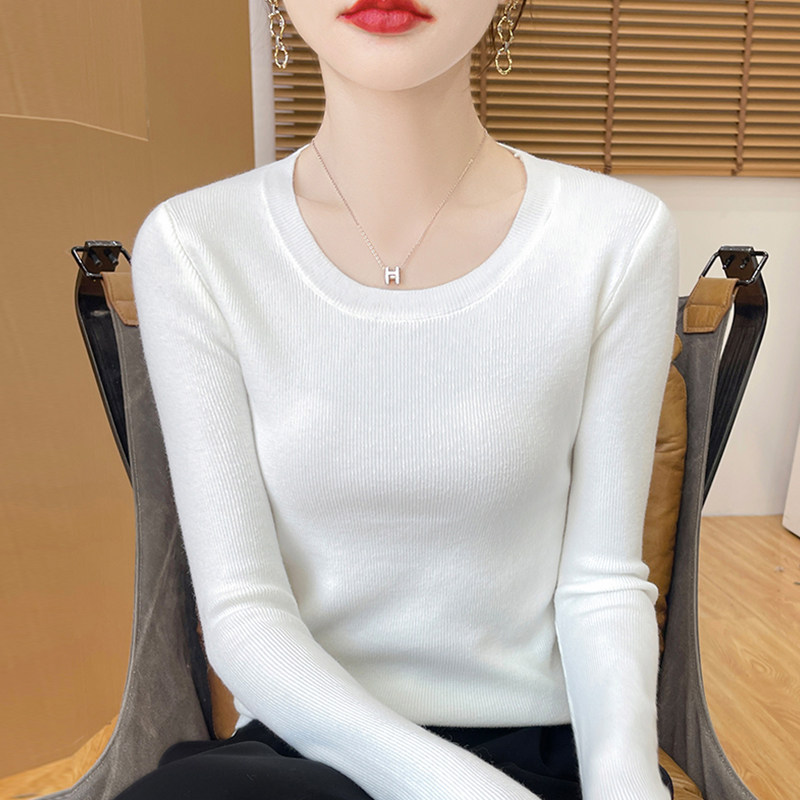 撤柜撤标(A)显瘦针织打底衫女春秋流行内搭上衣洋气大码女装毛衣