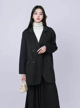 【杉家】撤标撤柜！秋冬女士时尚韩版休闲百搭小个子毛呢大衣外套