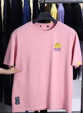 【H家】撤标撤柜！夏季男冰爽棉印花SmileyWorld系列宽松短袖T恤