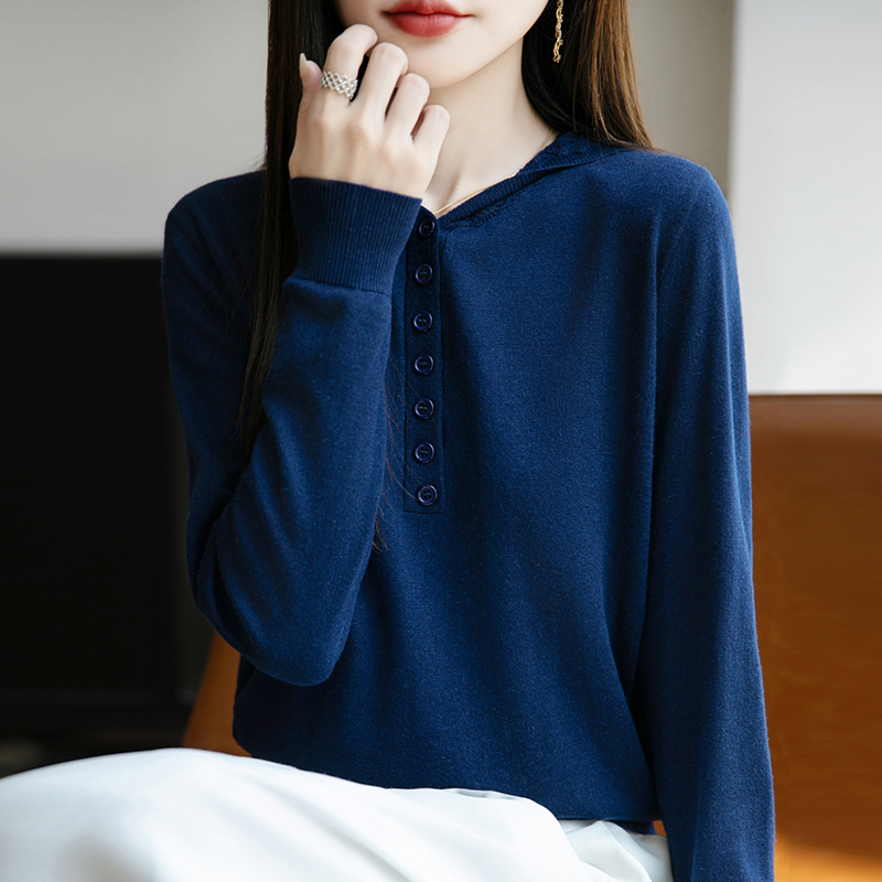 撤柜撤标连帽卫衣针织打底衫女春秋洋气上衣大码女装秋冬毛衣