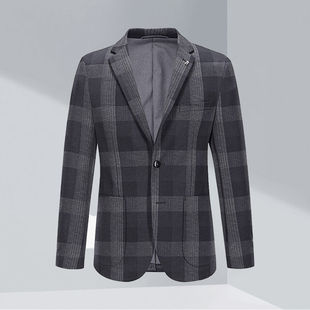 一线撤柜撤标新2024年春季款时尚简约洋气男士不规则格纹休闲西服