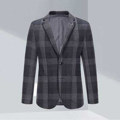 一线撤柜撤标新格纹休闲西服