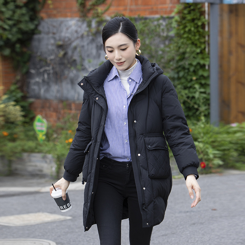 【豆家】撤标撤柜！秋冬女士新款时尚简约保暖中长款连帽羽绒服,女装/女士精品,羽绒服,淘宝优惠券,粉丝福利购,淘宝优惠卷