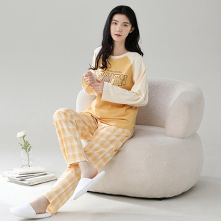 撤标撤柜（U）纯棉亲肤可外穿甜美可爱女士圆领家居服套装秋款