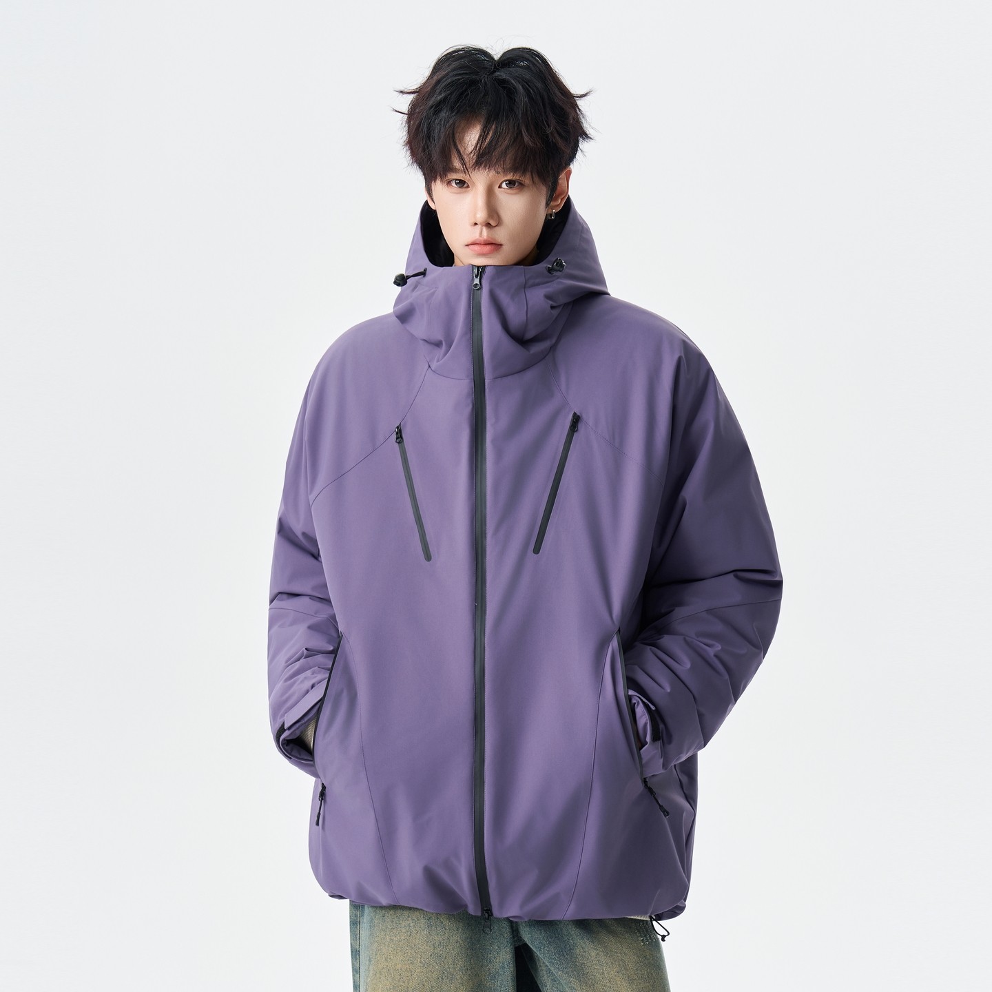 撤标撤柜(N)冬季男士新款休闲宽松简约时尚保暖连帽羽绒服