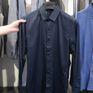百搭纯色衬衫 男长袖 撤标撤柜 中青年通勤顺滑质感深色系 H家