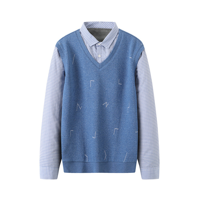 一线撤柜撤标2023年冬季新款男士加绒花纹套头双领假两件针织衫,男装,针织衫/毛衣,淘宝优惠券,粉丝福利购,淘宝优惠卷