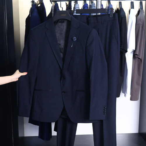 【H家】撤标撤柜！春秋男士新款简约平驳领舒适百搭纯色西服套装
