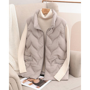 撤标撤柜(E)羽绒棉服背心马甲女大码冬季时尚马夹外穿秋冬女款白