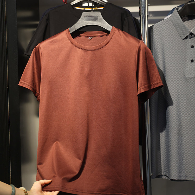 【杉家】撤标撤柜！夏季男士桑蚕丝手感细腻冰丝半袖圆领短袖T恤