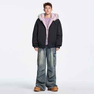 休闲宽松简约时尚 2025年冬季 新款 保暖连帽羽绒服 男士 撤标撤柜