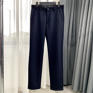 男士2023秋款撤标时尚百搭净色微弹中腰针织舒适无拘束感休闲裤