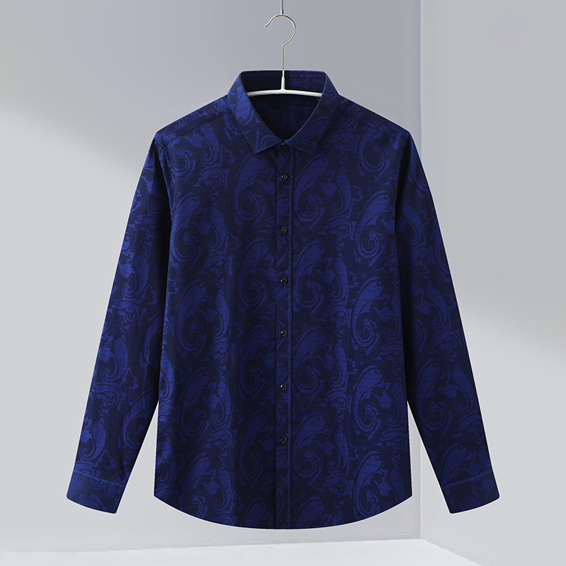 一线撤柜撤标2024年春秋新款男士时尚百搭商务休闲舒适长袖衬衫