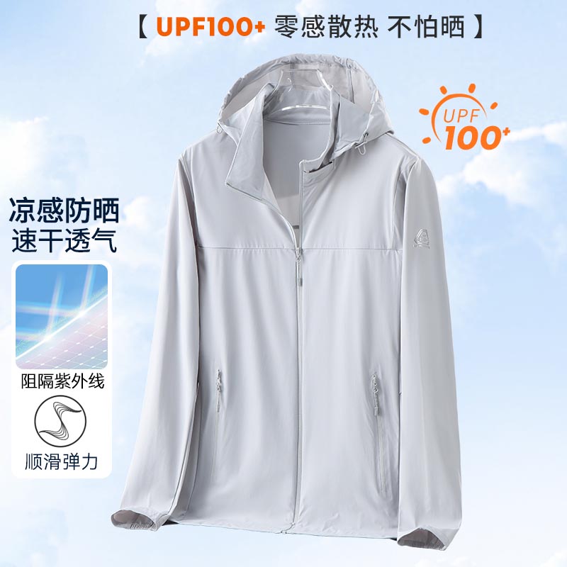 一线撤标撤柜2025年春季新款时尚防紫外线连帽防晒服外套(男款)