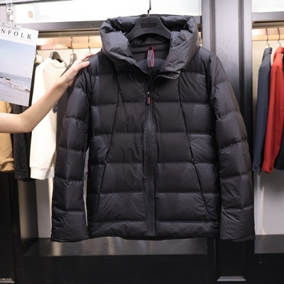 【H家】撤标撤柜！冬季新款时尚百搭男士帅气连帽短款鹅绒羽绒服