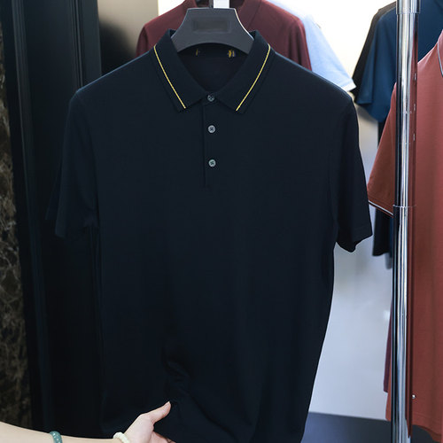 【H家】撤标撤柜！夏季男士时尚净色领部撞色细边短袖针织POLO衫