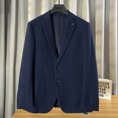 上男2023秋款 舒适面料挺括绅士格纹商务休闲便服潮流西服 简约时尚