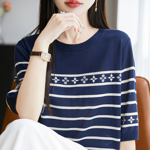 撤标撤柜（A）2026年 女夏季新款打底衫洋气大码女装冰丝针织上衣