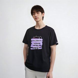 T恤纯棉短袖 印花圆领简约百搭t恤衫 夏季 经典 上衣 新款 品牌撤标男士