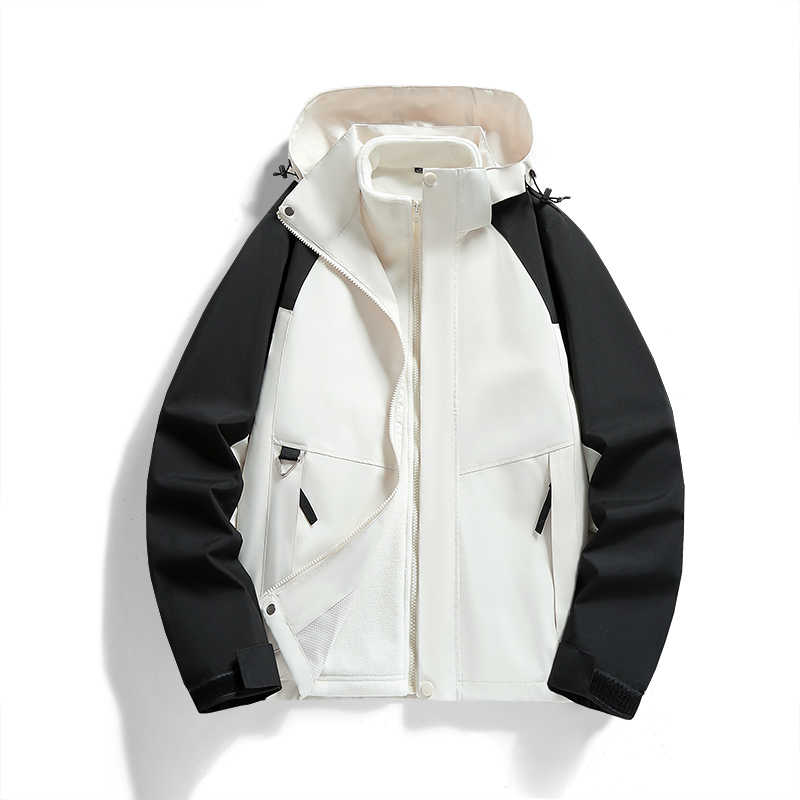 撤标撤柜新款时尚撞色拼接户外单层冲锋衣休闲夹克外套(男女款)